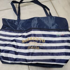 Sorrento Italia Women's Blue White Striped Double Handle One Size Tote Bags